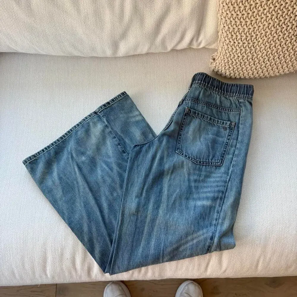 Free people pilcro blue sweat jeans